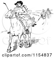 Poster, Art Print Of Retro Vintage Black And White Horse Rider