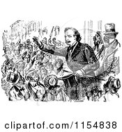 Poster, Art Print Of Retro Vintage Black And White Politician And Crowd