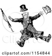 Clipart Of A Retro Vintage Black And White Man Being Knocked Back Royalty Free Vector Clipart