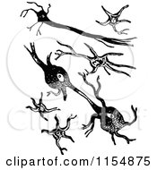 Clipart Of Retro Vintage Black And White Cellular Matter Royalty Free Vector Clipart