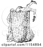 Poster, Art Print Of Retro Vintage Black And White Boy Digging In A Laundry Basket