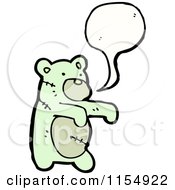 Cartoon Of A Talking Green Zombie Teddy Bear Royalty Free Vector Illustration