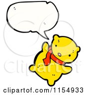 Cartoon Of A Talking Yellow Teddy Bear Royalty Free Vector Illustration