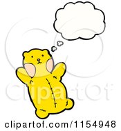 Poster, Art Print Of Thinking Yellow Teddy Bear