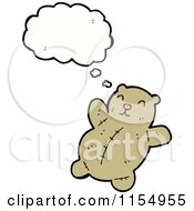 Cartoon Of A Thinking Teddy Bear Royalty Free Vector Illustration
