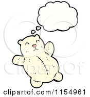 Cartoon Of A Thinking Polar Teddy Bear Royalty Free Vector Illustration