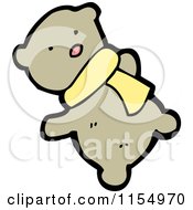 Cartoon Of A Teddy Bear Wearing A Scarf Royalty Free Vector Illustration
