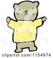 Cartoon Of A Teddy Bear In A Shirt Royalty Free Vector Illustration