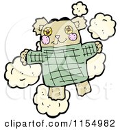 Cartoon Of A Teddy Bear In A Sweater Royalty Free Vector Illustration