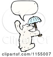 Poster, Art Print Of Talking Polar Bear With An Umbrella