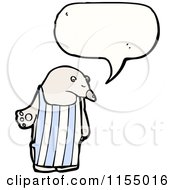 Cartoon Of A Talking Polar Bear Wearing An Apron Royalty Free Vector Illustration