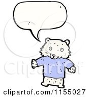 Cartoon Of A Talking Polar Bear Wearing A Sweater Royalty Free Vector Illustration