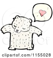 Cartoon Of A Polar Bear Talking About Love Royalty Free Vector Illustration