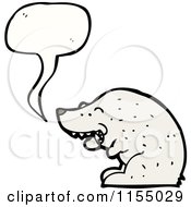 Cartoon Of A Talking Polar Bear With A Cigarette Royalty Free Vector Illustration