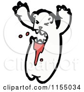 Cartoon Of A Bloody Polar Bear Royalty Free Vector Illustration by lineartestpilot