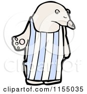 Cartoon Of A Polar Bear Wearing An Apron Royalty Free Vector Illustration