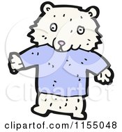 Cartoon Of A Polar Bear Wearing A Shirt Royalty Free Vector Illustration