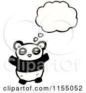 Cartoon Of A Thinking Panda Royalty Free Vector Illustration by lineartestpilot
