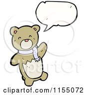 Cartoon Of A Talking Bear In A Scarf Royalty Free Vector Illustration
