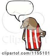 Cartoon Of A Talking Bear Wearing An Apron Royalty Free Vector Illustration