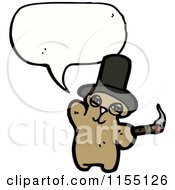 Poster, Art Print Of Talking Bear With A Top Hat And Cigar