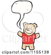 Cartoon Of A Talking Bear In A Shirt Royalty Free Vector Illustration
