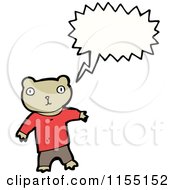 Cartoon Of A Talking Bear In Clothes Royalty Free Vector Illustration