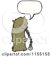 Cartoon Of A Talking Bear In Chains Royalty Free Vector Illustration