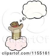 Cartoon Of A Thinking Bear On A Cloud Royalty Free Vector Illustration