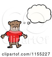 Cartoon Of A Thinking Bear Wearing A Shirt Royalty Free Vector Illustration