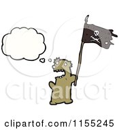 Poster, Art Print Of Thinking Bear With A Pirate Flag