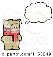 Poster, Art Print Of Thinking Bear In A Scarf