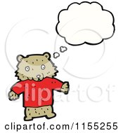 Cartoon Of A Thinking Bear Wearing A Shirt Royalty Free Vector Illustration