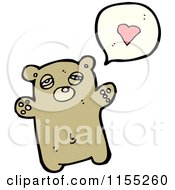 Cartoon Of A Bear Talking About Love Royalty Free Vector Illustration