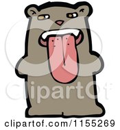 Cartoon Of A Bear Hanging Its Tongue Out Royalty Free Vector Illustration