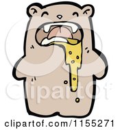Cartoon Of A Bear Puking Royalty Free Vector Illustration by lineartestpilot