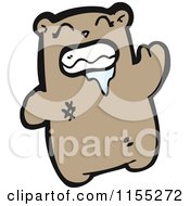 Cartoon Of A Bear Drooling Royalty Free Vector Illustration by lineartestpilot