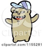 Cartoon Of A BEAr Wearing A Hat Royalty Free Vector Illustration