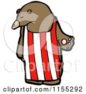 Cartoon Of A BEAr Wearing An Apron Royalty Free Vector Illustration