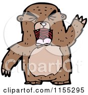 Cartoon Of A Mad Bear Royalty Free Vector Illustration