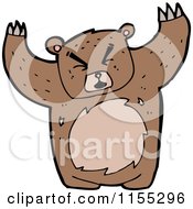 Cartoon Of A Mad Bear Royalty Free Vector Illustration