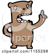 Cartoon Of A Bear Holding Up A Finger Royalty Free Vector Illustration