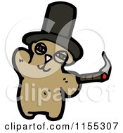 Cartoon Of A Bear With A Top Hat And Cigar Royalty Free Vector Illustration