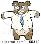 Cartoon Of A Bear In Clothes Royalty Free Vector Illustration