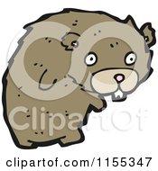 Cartoon Of A Bear Or Beaver Royalty Free Vector Illustration by lineartestpilot