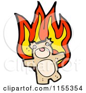 Cartoon Of A Bear With Flames Royalty Free Vector Illustration