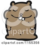 Cartoon Of A Happy Beaver Royalty Free Vector Illustration by lineartestpilot