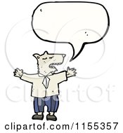 Cartoon Of A Talking Wolf In Clothing Royalty Free Vector Illustration