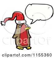 Cartoon Of A Talking Christmas Robin Royalty Free Vector Illustration