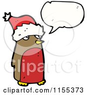 Cartoon Of A Talking Christmas Robin Royalty Free Vector Illustration